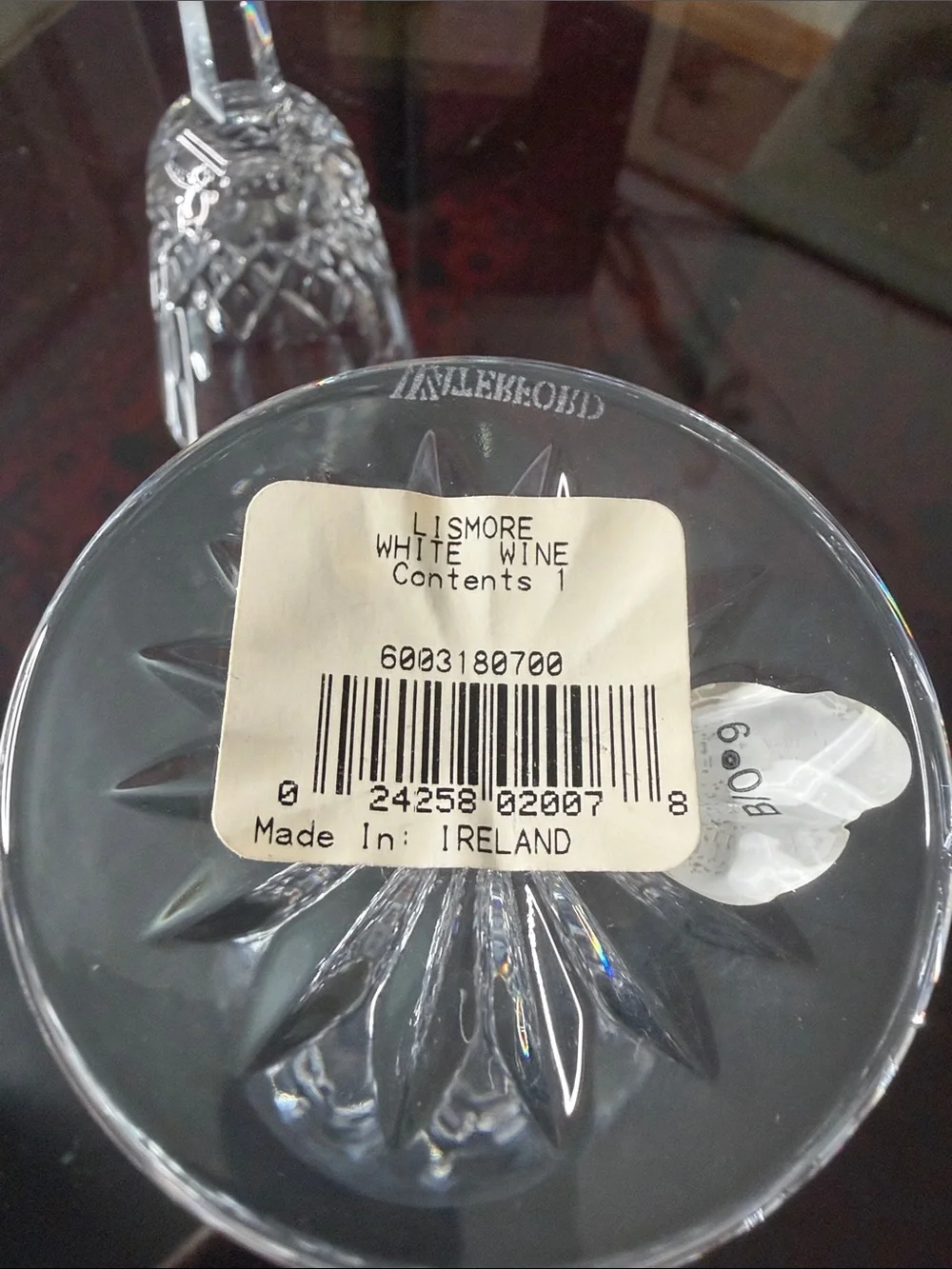 Pair of Waterford Lismore White Wine Glasses Vintage 1996 NIB